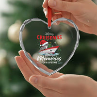 Christmas Cruise Heart Crystal Glass Ornament Merry Cruisemas Making Memories For A Life Time - Wonder Print Shop