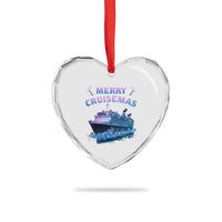 Christmas Cruise Heart Crystal Glass Ornament Merry Cruisemas Xmas Family Trip Reunion - Wonder Print Shop