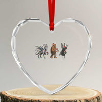 Christmas Cryptid Gift Heart Crystal Glass Ornament Bigfoot Jersey Devil Mothman Santa - Wonder Print Shop