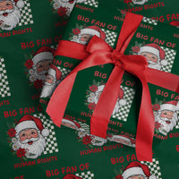 Christmas Cute Santa Big Fan Of Human Rights Gift Wrapping Paper Roll - Wonder Print Shop