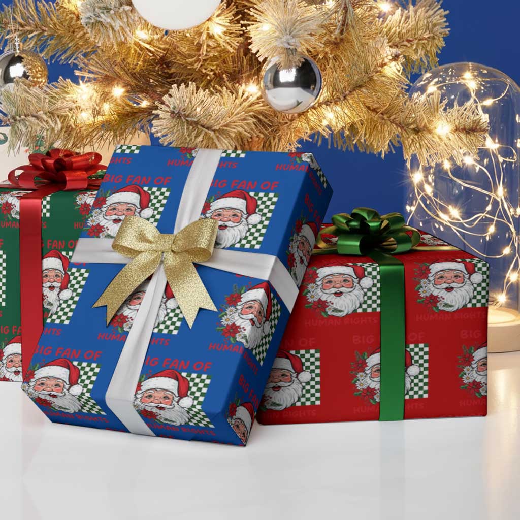 Christmas Cute Santa Big Fan Of Human Rights Gift Wrapping Paper Roll - Wonder Print Shop