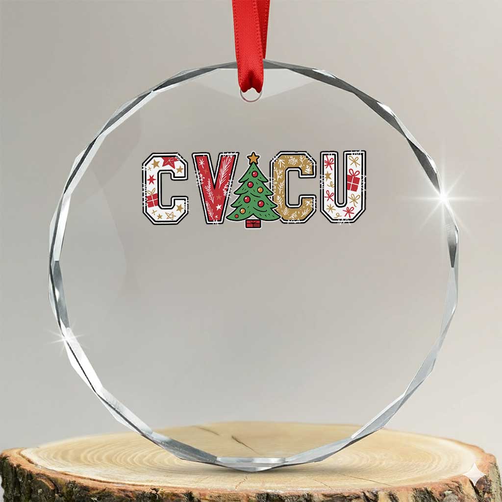 Christmas CVICU Nurse Crystal Glass Ornament Cardiovascular Intensive Care Unit Cardiac Nurse - Wonder Print Shop
