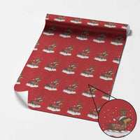 Christmas Dachshund Wrapping Paper Roll Funny Weiner Santa Hat Xmas Dog Puppy Lover - Wonder Print Shop