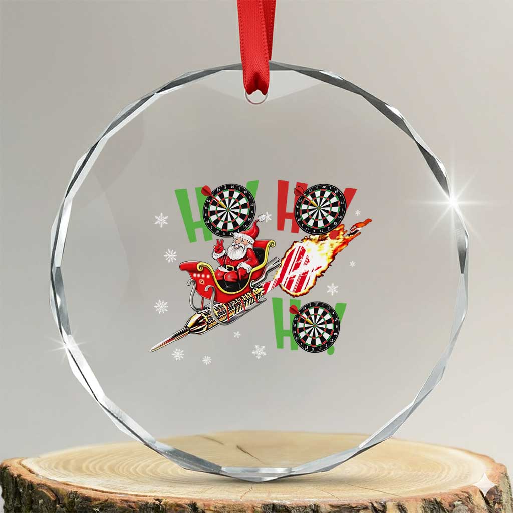 Christmas Dart Game Crystal Glass Ornament Funny Ho Ho Ho Dart Player Holiday Gift - Wonder Print Shop
