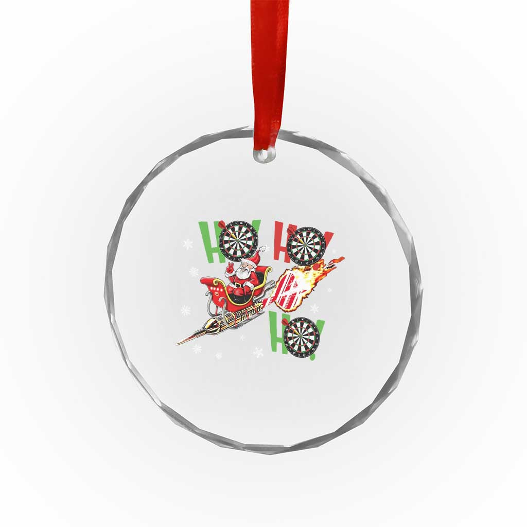 Christmas Dart Game Crystal Glass Ornament Funny Ho Ho Ho Dart Player Holiday Gift - Wonder Print Shop
