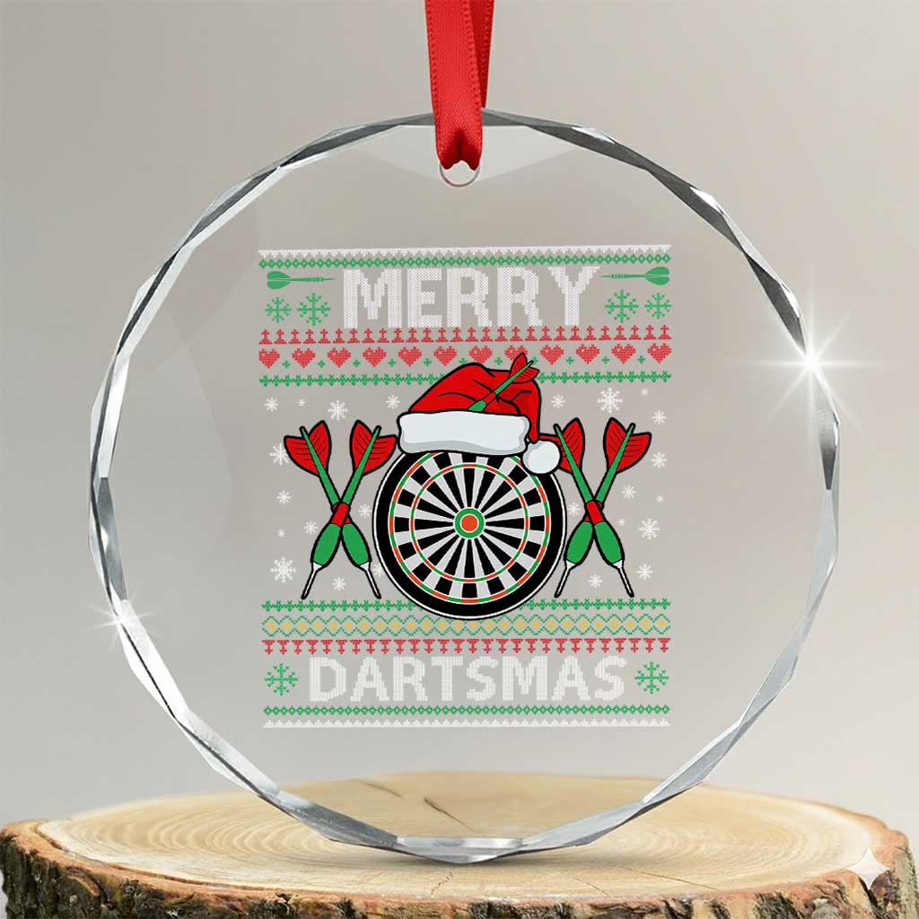 Christmas Dart Player Gift Crystal Glass Ornament Merry Dartsmas - Wonder Print Shop