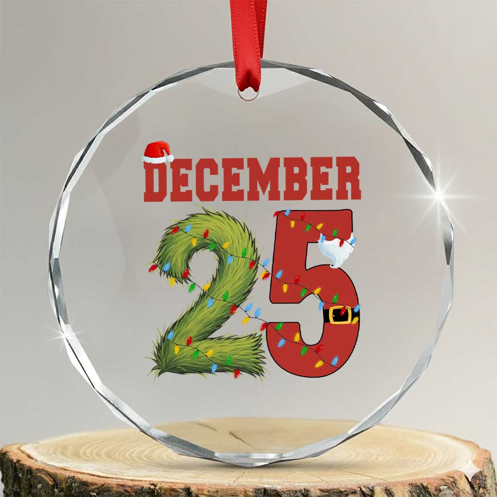 Christmas December 25 Crystal Glass Ornament Family Holiday Xmas - Wonder Print Shop