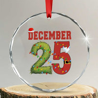 Christmas December 25 Crystal Glass Ornament Family Holiday Xmas - Wonder Print Shop