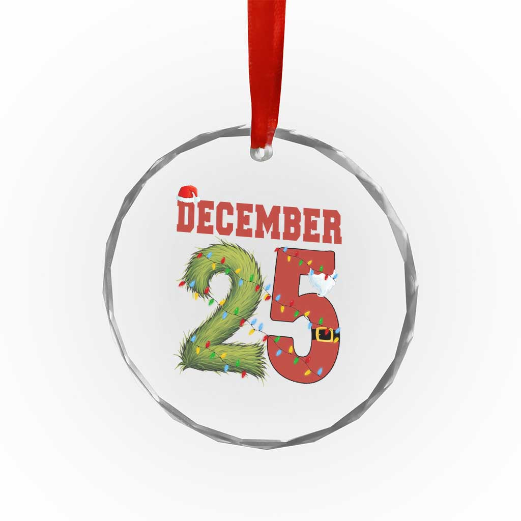 Christmas December 25 Crystal Glass Ornament Family Holiday Xmas - Wonder Print Shop