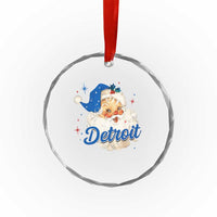 Christmas Detroit Football Crystal Glass Ornament Vintage Santa Lions Fan - Wonder Print Shop