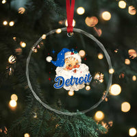 Christmas Detroit Football Crystal Glass Ornament Vintage Santa Lions Fan - Wonder Print Shop