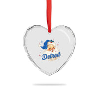 Christmas Detroit Football Heart Crystal Glass Ornament Vintage Santa Lions Fan - Wonder Print Shop