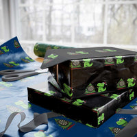 Christmas Dinosaur Dart Player Wrapping Paper Roll Funny Dino Lover - Wonder Print Shop