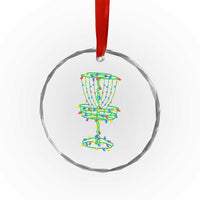 Christmas Disc Golf Basket Crystal Glass Ornament Frisbee Golfer Xmas Gift - Wonder Print Shop