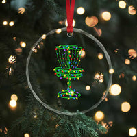 Christmas Disc Golf Basket Crystal Glass Ornament Frisbee Golfer Xmas Gift - Wonder Print Shop