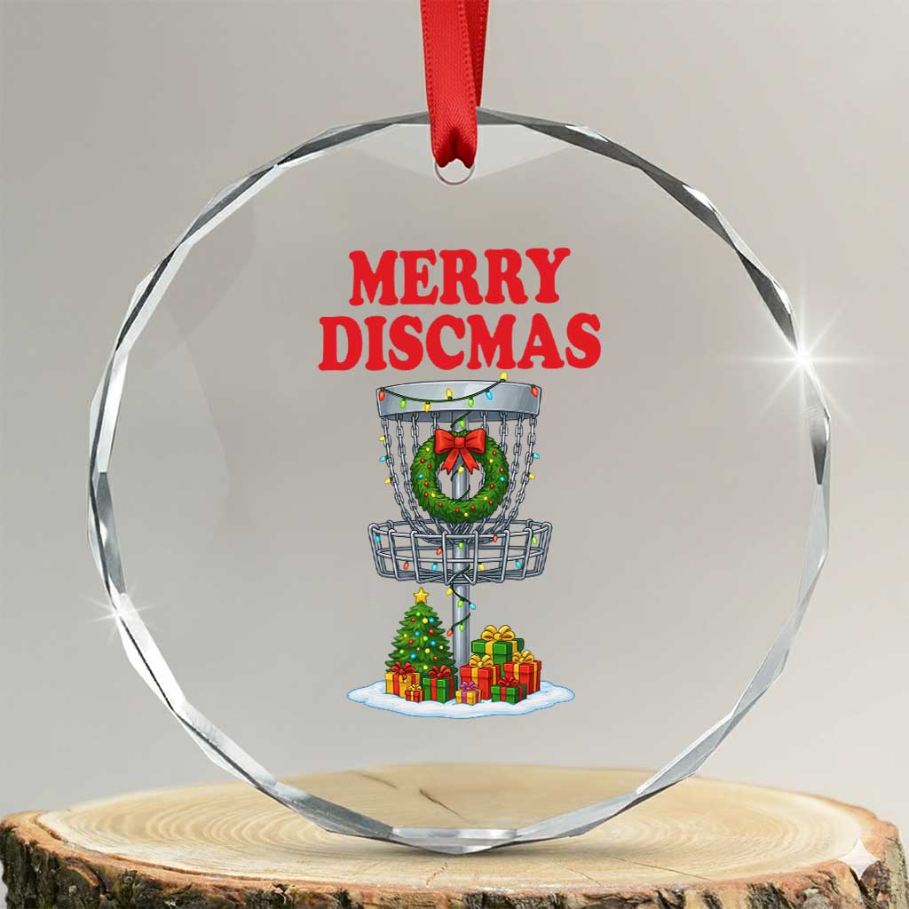 Christmas Disc Golf Crystal Glass Ornament Merry Discmas Golfers Frisbee Golfer Xmas Gift - Wonder Print Shop