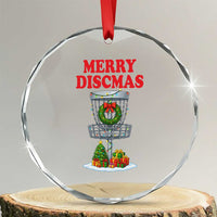 Christmas Disc Golf Crystal Glass Ornament Merry Discmas Golfers Frisbee Golfer Xmas Gift - Wonder Print Shop