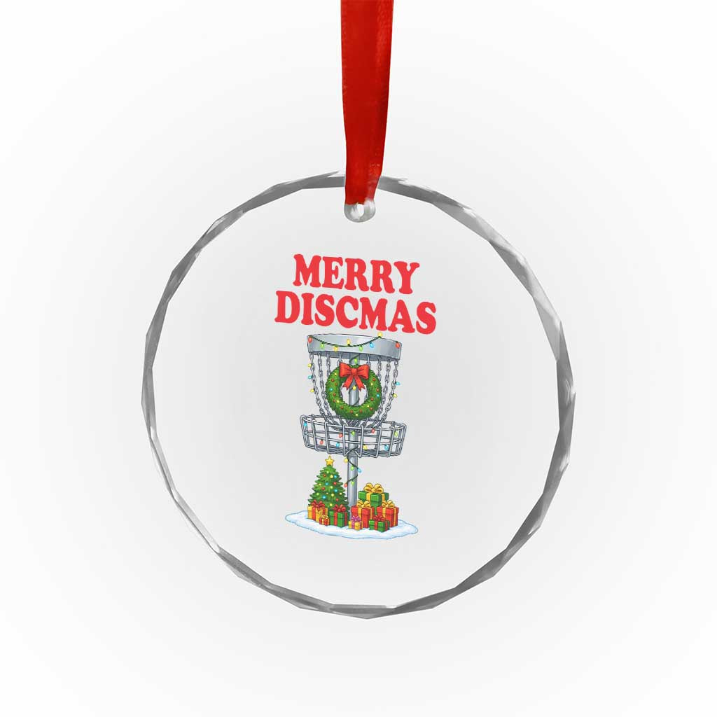 Christmas Disc Golf Crystal Glass Ornament Merry Discmas Golfers Frisbee Golfer Xmas Gift - Wonder Print Shop