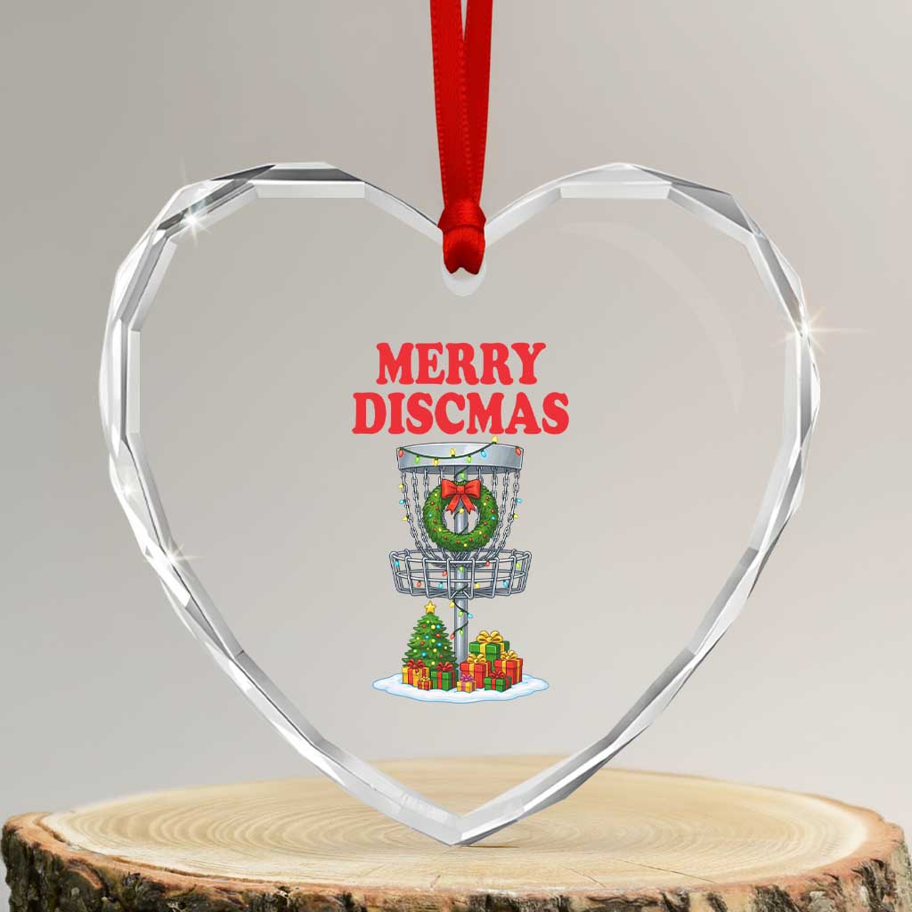 Christmas Disc Golf Heart Crystal Glass Ornament Merry Discmas Golfers Frisbee Golfer Xmas Gift - Wonder Print Shop