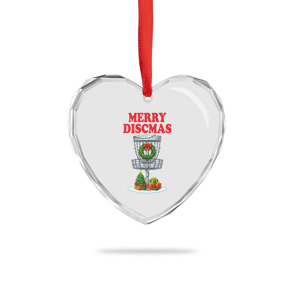 Christmas Disc Golf Heart Crystal Glass Ornament Merry Discmas Golfers Frisbee Golfer Xmas Gift - Wonder Print Shop