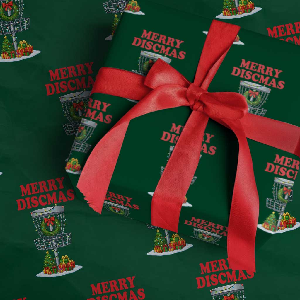 Christmas Disc Golf Wrapping Paper Roll Merry Discmas Golfers Frisbee Golfer Xmas Gift - Wonder Print Shop