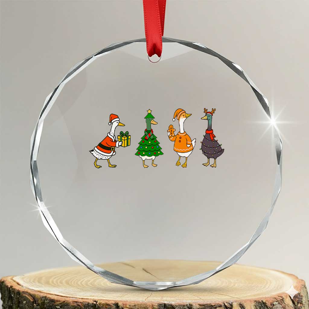 Christmas Ducks Crystal Glass Ornament Funny Animals Farm Lover Gift Xmas Light - Wonder Print Shop
