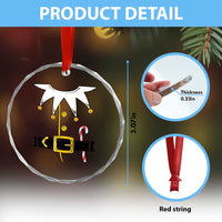 Christmas Elf Costume Crystal Glass Ornament Holiday Costume Funny Christmas Gift - Wonder Print Shop