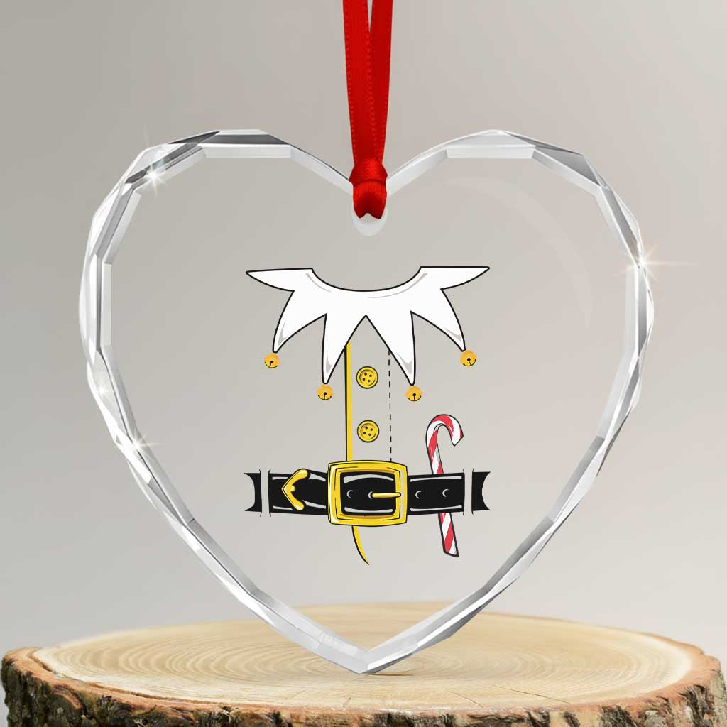 Christmas Elf Costume Heart Crystal Glass Ornament Holiday Costume Funny Christmas Gift - Wonder Print Shop