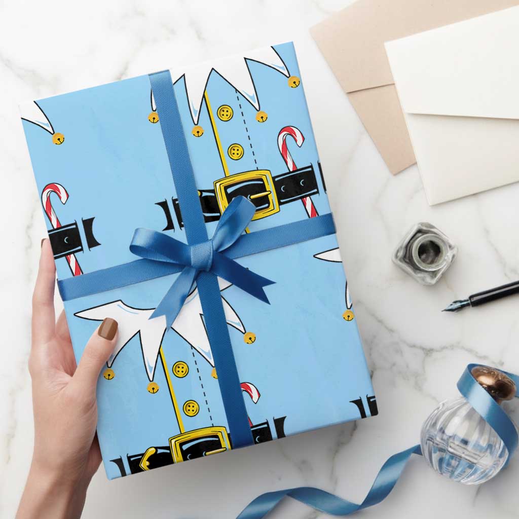 Christmas Elf Costume Wrapping Paper Roll Holiday Costume Funny Christmas Gift - Wonder Print Shop