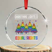 Christmas Equality Lights Ugly Sweater Crystal Glass Ornament Xmas Activism Gift - Wonder Print Shop