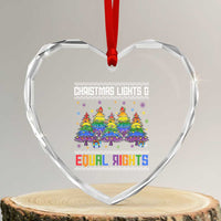 Christmas Equality Lights Ugly Sweater Heart Crystal Glass Ornament Xmas Activism Gift - Wonder Print Shop