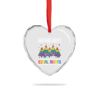 Christmas Equality Lights Ugly Sweater Heart Crystal Glass Ornament Xmas Activism Gift - Wonder Print Shop