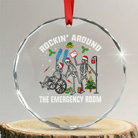 Christmas ER Nurse Crystal Glass Ornament Rockin Around Skeleton Emergency Room RN - Wonder Print Shop