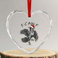 Christmas F Caw F Heart Crystal Glass Ornament Funny Black Crow Meme - Wonder Print Shop