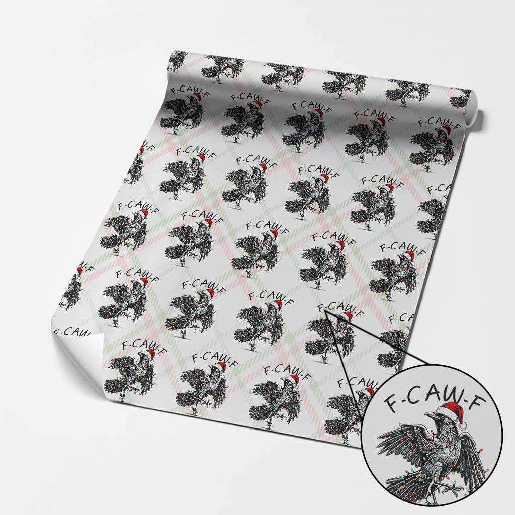 Christmas F Caw F Wrapping Paper Roll Funny Black Crow Meme - Wonder Print Shop