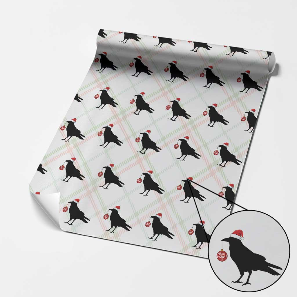 Christmas F Caw F Wrapping Paper Roll Funny Black Crow Merry Xmas - Wonder Print Shop