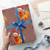 Christmas F Caw F Wrapping Paper Roll Funny Chicken Meme - Wonder Print Shop