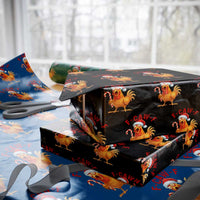 Christmas F Caw F Wrapping Paper Roll Funny Chicken Meme - Wonder Print Shop
