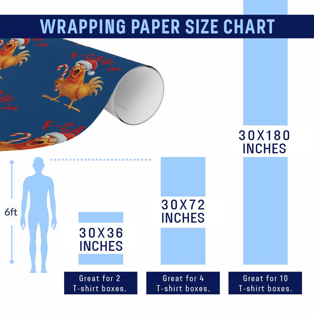 Christmas F Caw F Wrapping Paper Roll Funny Chicken Meme - Wonder Print Shop