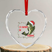 Christmas Fisherman Holiday Gift Heart Crystal Glass Ornament Id Rather Be Fishing - Wonder Print Shop
