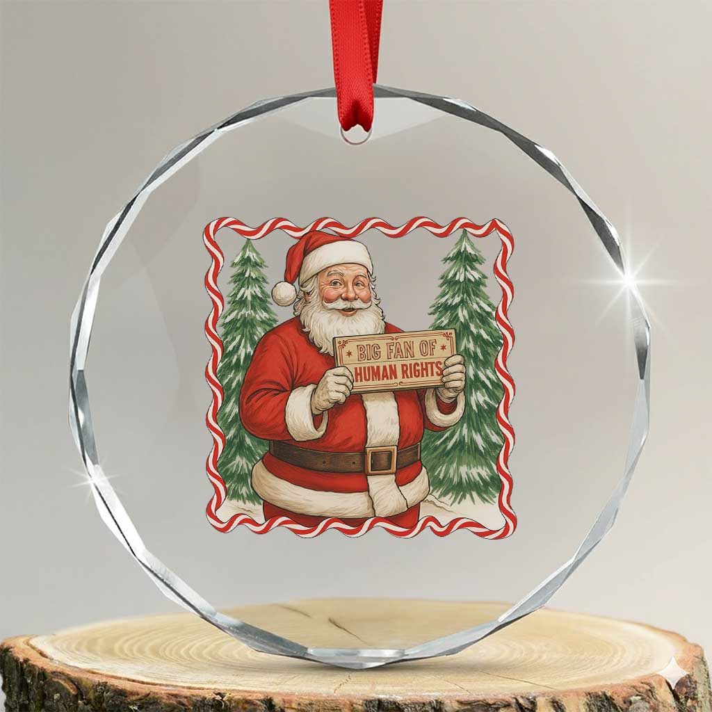 Christmas Gift For Big Fans Of Human Rights And Activism Crystal Glass Ornament - Wonder Print Shop