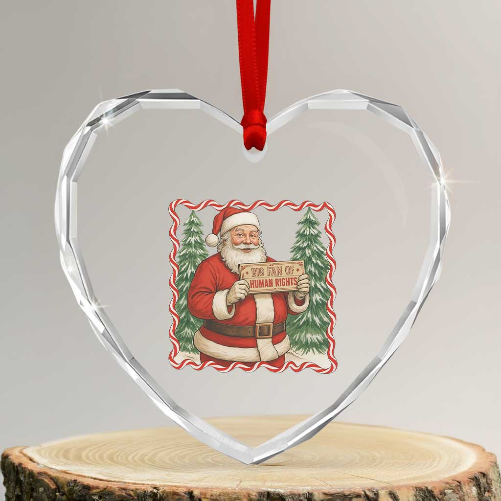 Christmas Gift For Big Fans Of Human Rights And Activism Heart Crystal Glass Ornament - Wonder Print Shop