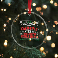 Christmas Gift For Fundamental Human Rights Supporters Crystal Glass Ornament - Wonder Print Shop