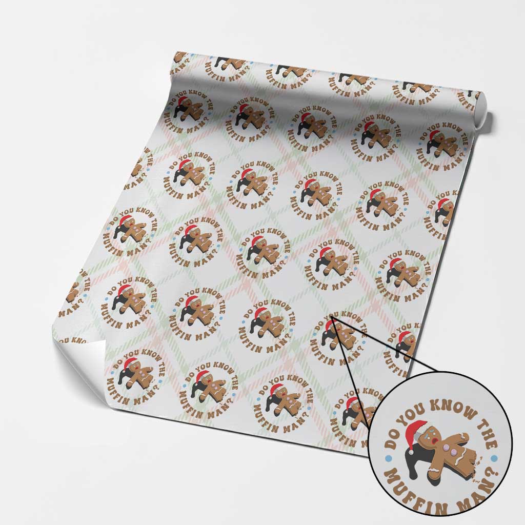 Christmas Gingerbread Wrapping Paper Roll Funny Do You Know The Muffin Man - Wonder Print Shop
