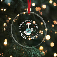 Christmas Goose Nurse Crystal Glass Ornament Born To Jingle All The Way Forrced To Chart - Wonder Print Shop