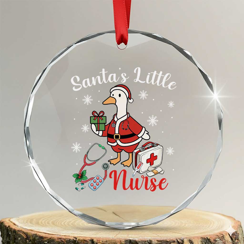 Christmas Goose Nurse Crystal Glass Ornament Santa Little Nurse - Wonder Print Shop