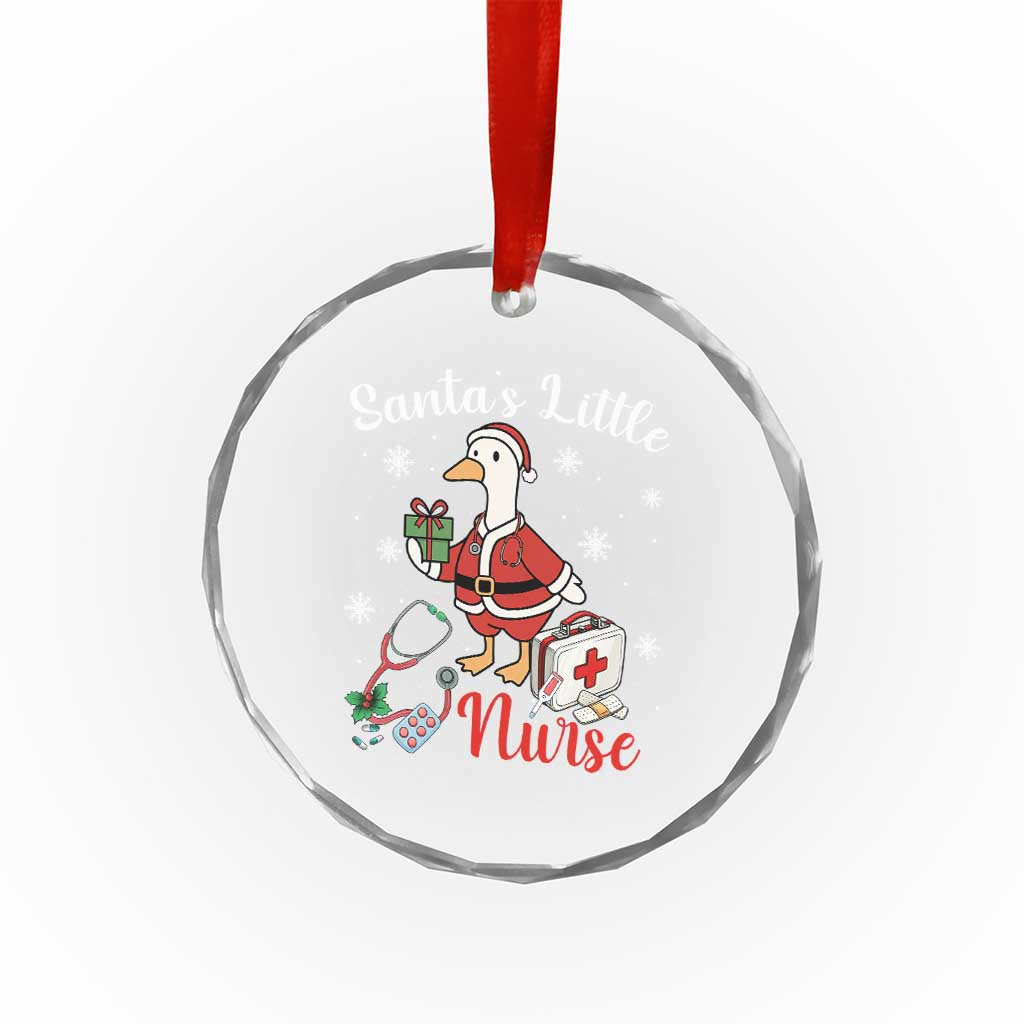 Christmas Goose Nurse Crystal Glass Ornament Santa Little Nurse - Wonder Print Shop