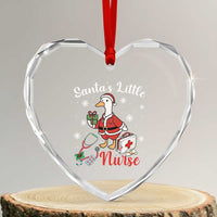 Christmas Goose Nurse Heart Crystal Glass Ornament Santa Little Nurse - Wonder Print Shop