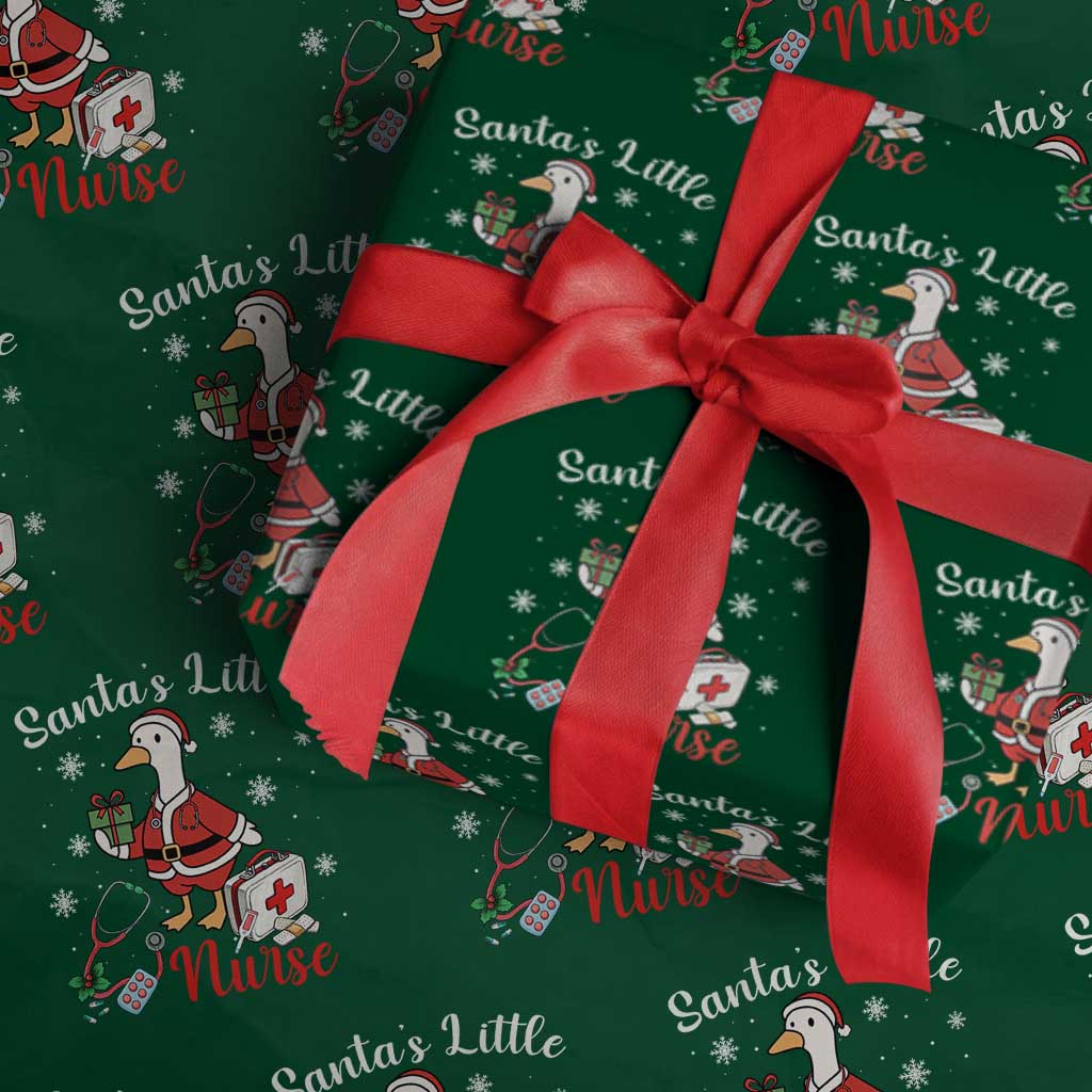 Christmas Goose Nurse Wrapping Paper Roll Santa Little Nurse - Wonder Print Shop