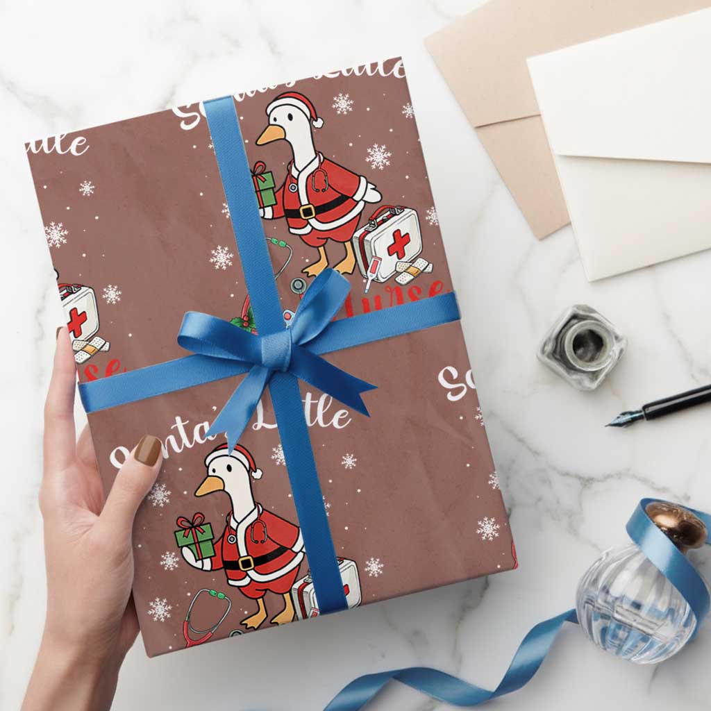Christmas Goose Nurse Wrapping Paper Roll Santa Little Nurse - Wonder Print Shop